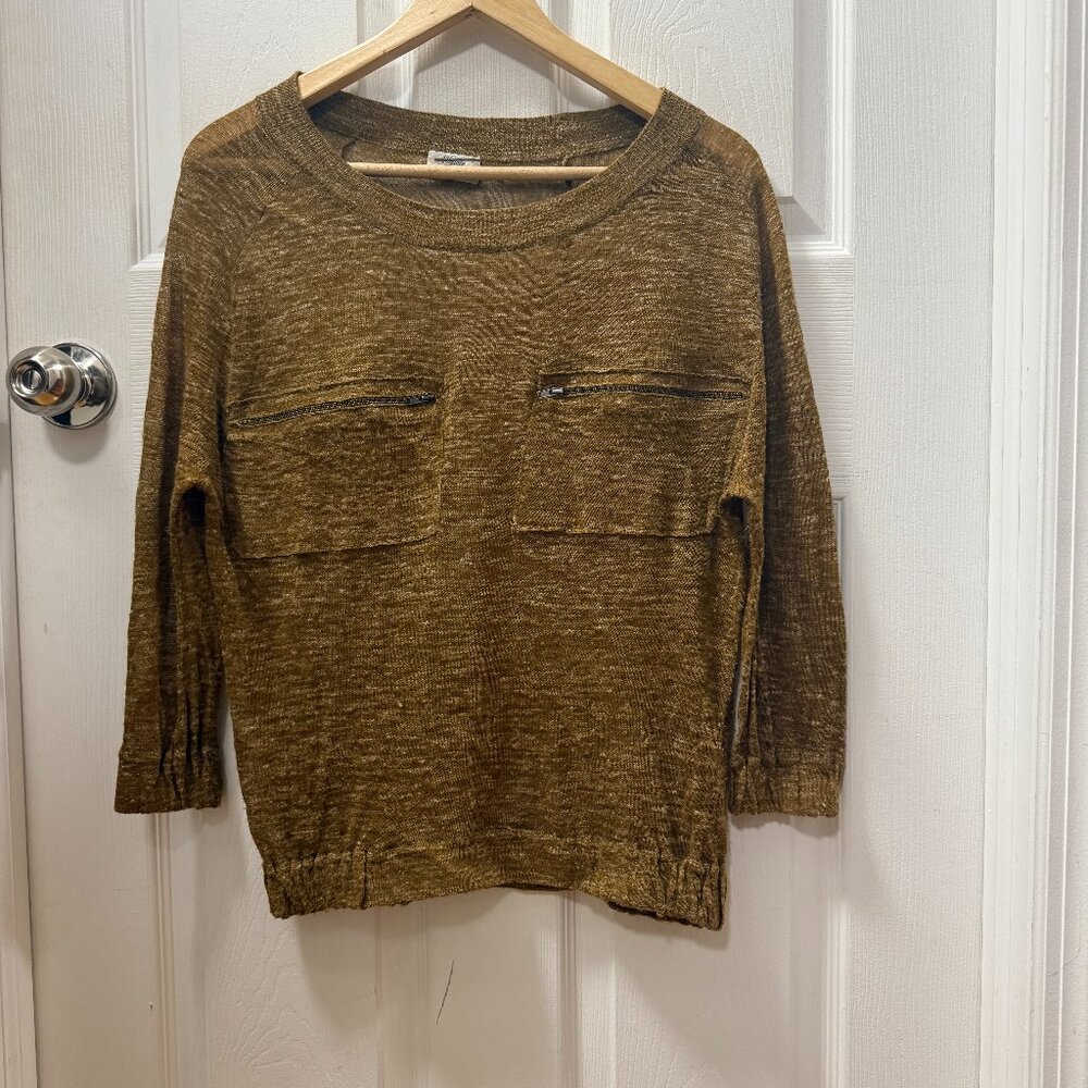 Madewell Wallace Linen Blend SHEER sweater top size XS